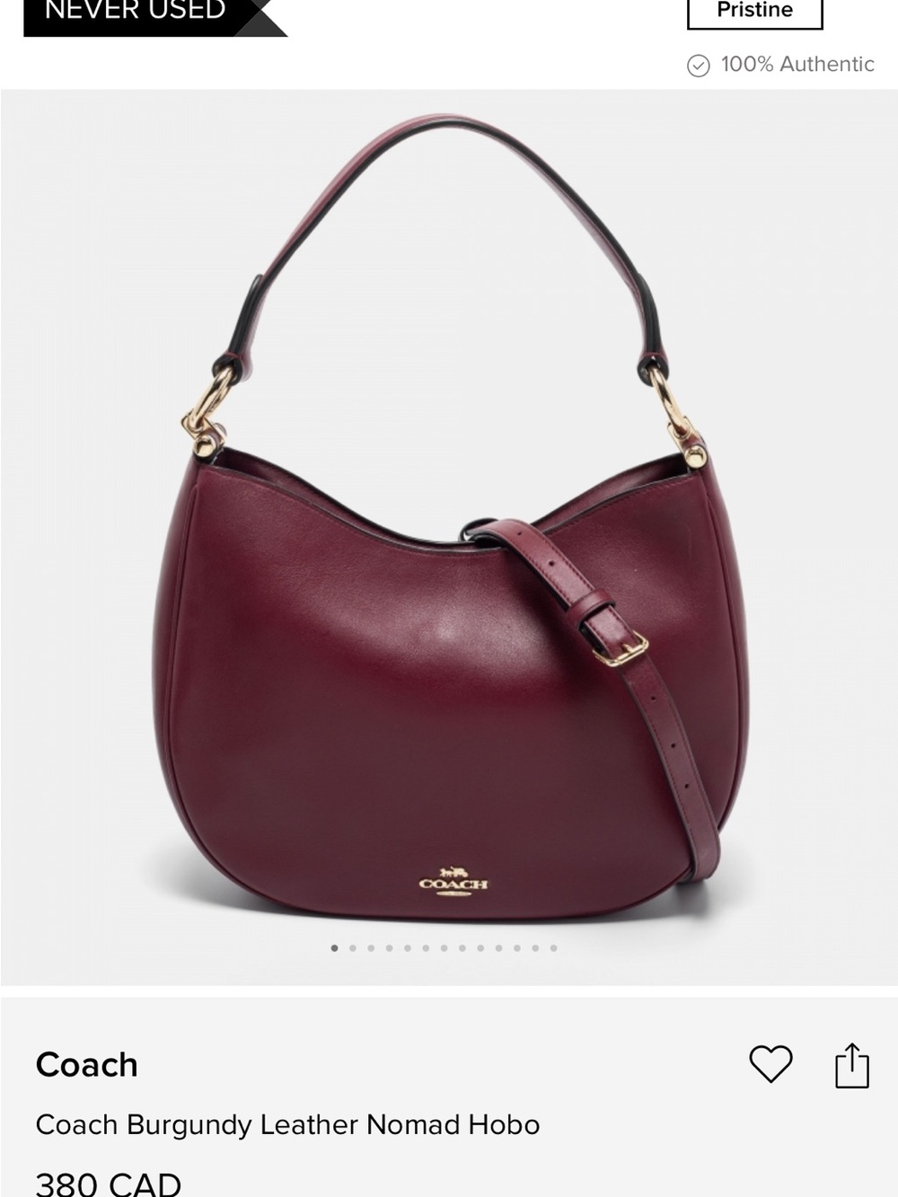 Coach burgundy leather bag - Picture 2 of 5